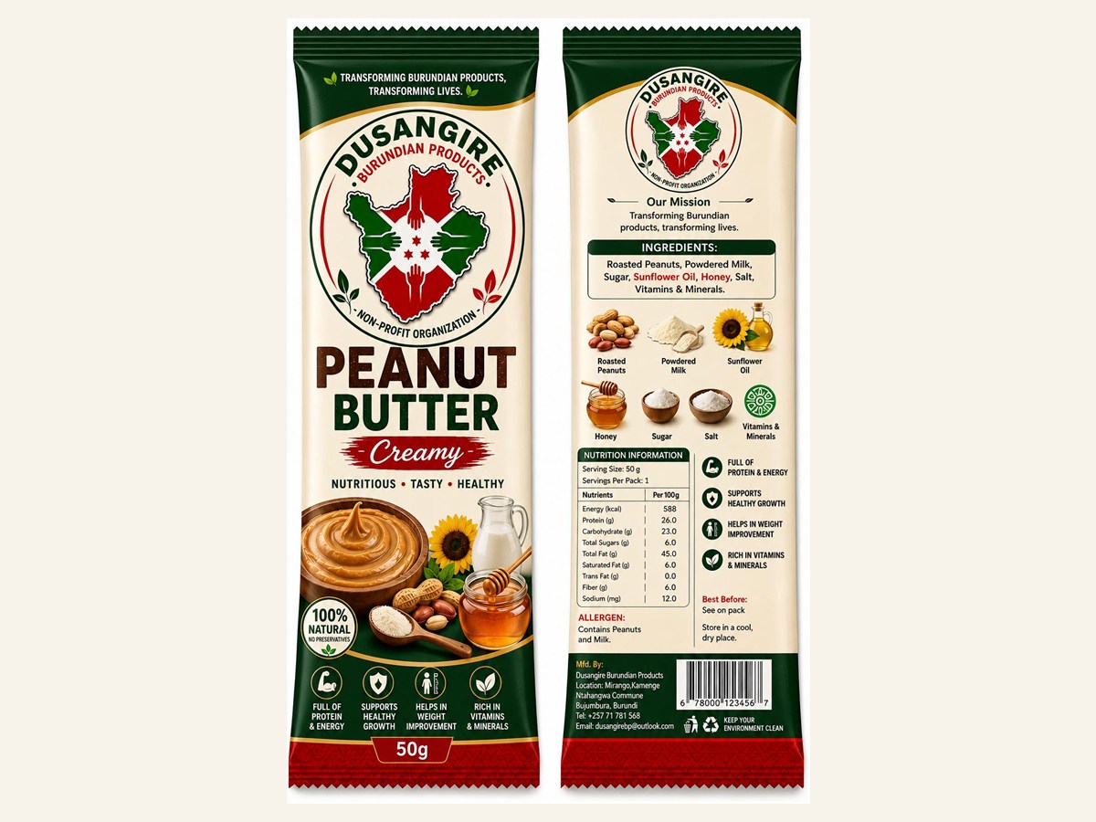Beurre d'arachide crémeux DUSANGIRE – sachet de 50 g